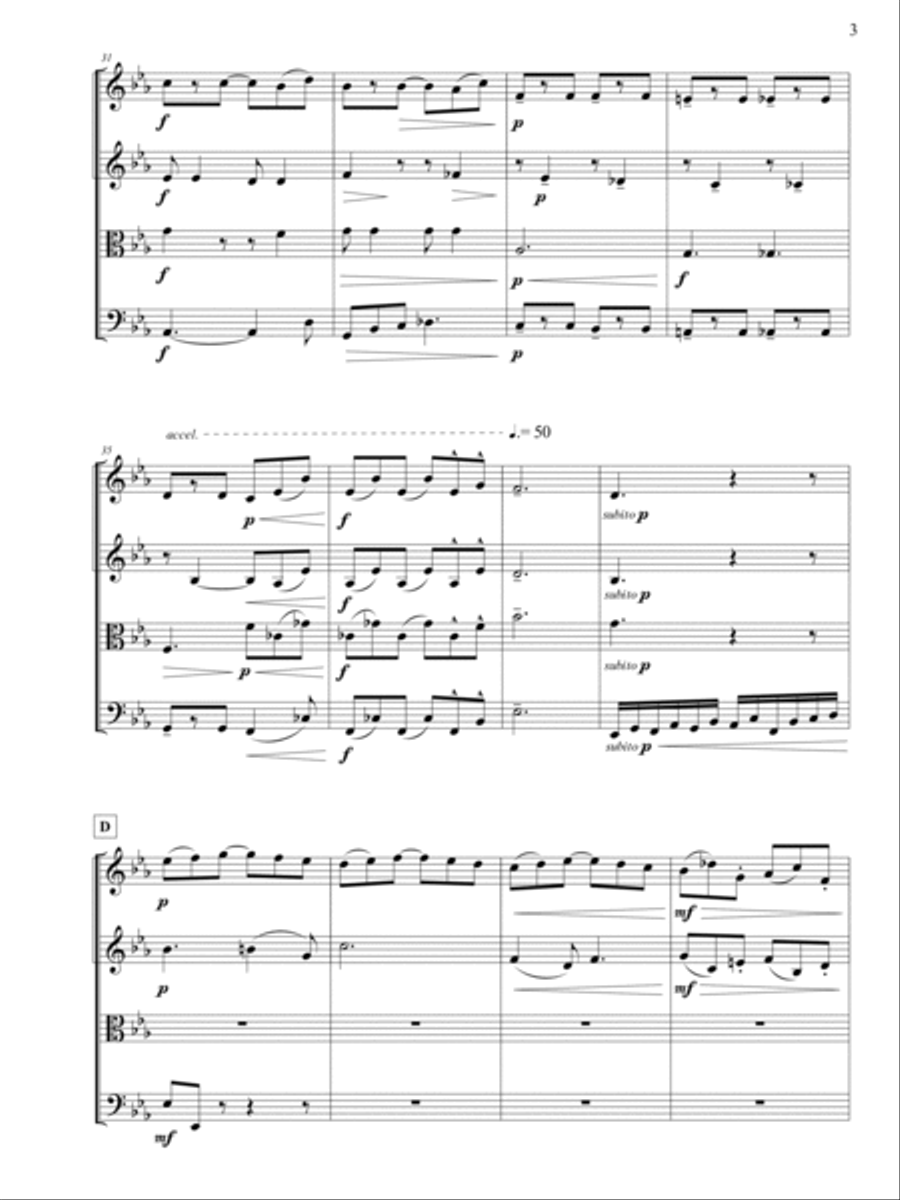 Nocturne for String Quartet, Op. 14 String Quartet scores gallery preview page 3