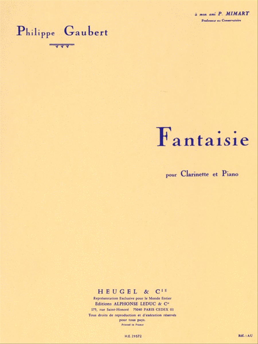 Philippe Gaubert - Fantaisie Pour Clarinette Et Piano