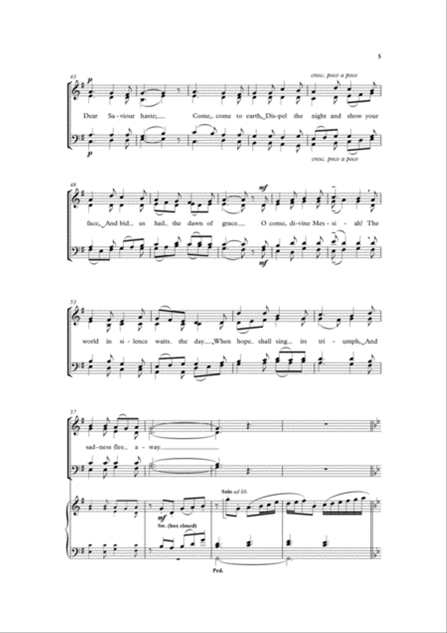 O come, divine Messiah! 4-Part scores gallery preview page 4