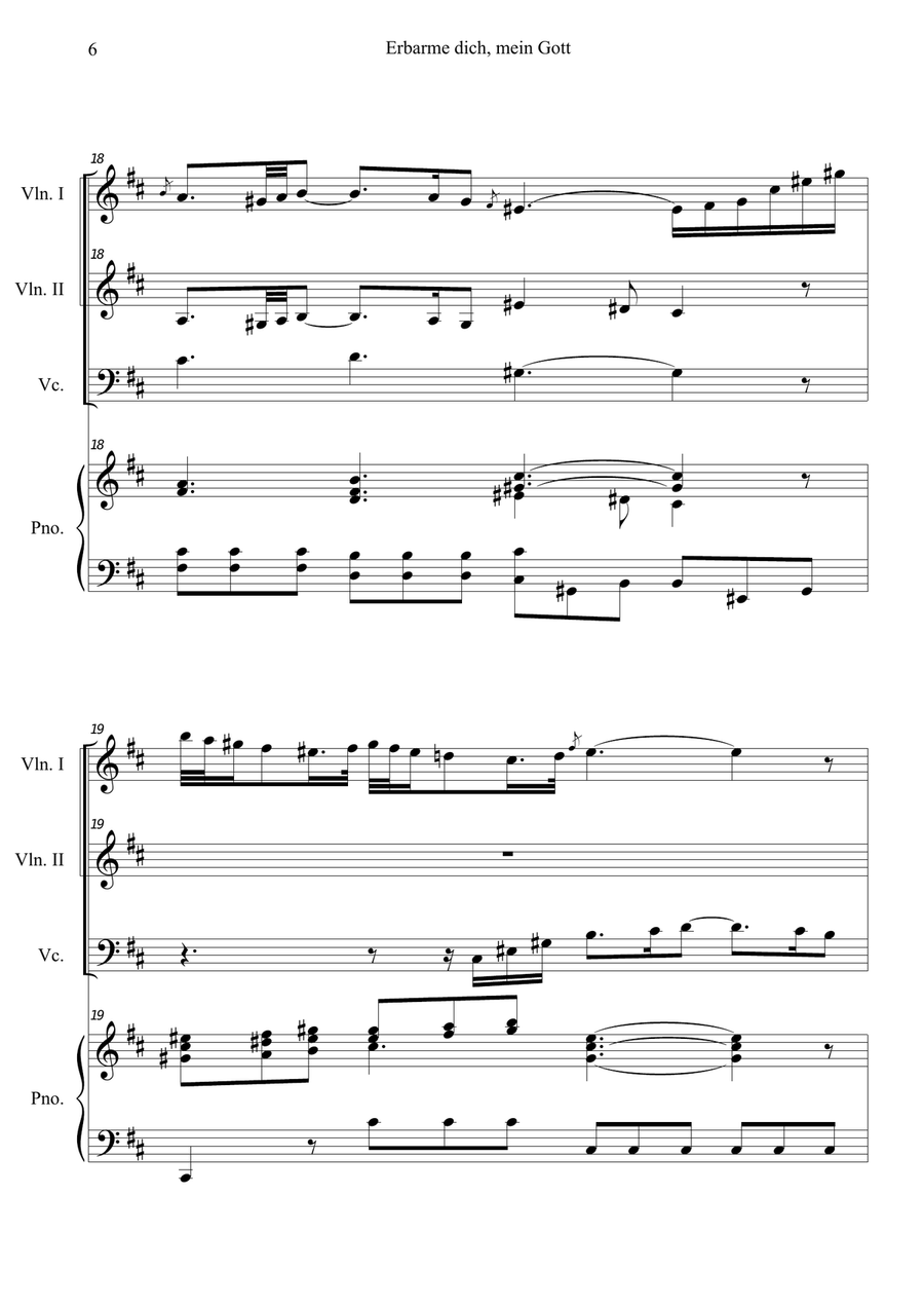 Erbarme dich, mein Gott by Johann Sebastian Bach Piano Quartet - Digital Sheet Music page 6