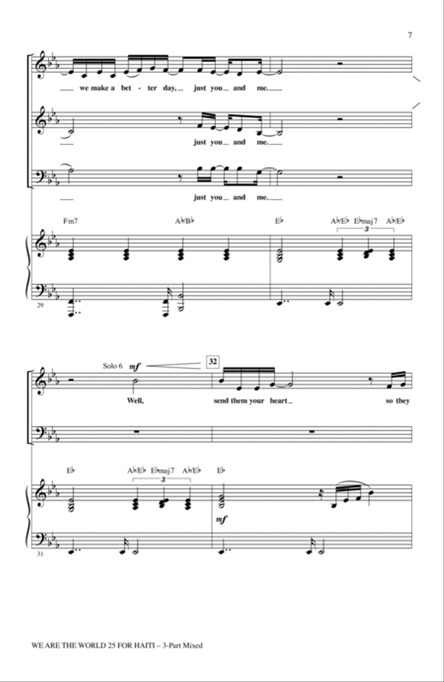 We Are The World 25 For Haiti 3-Part scores gallery preview page 6