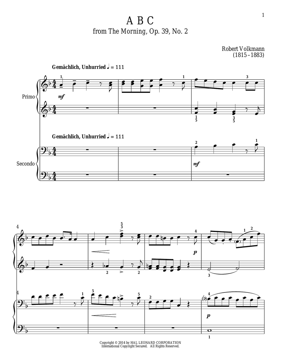 ABC ABC Piano Duet scores gallery preview page 1