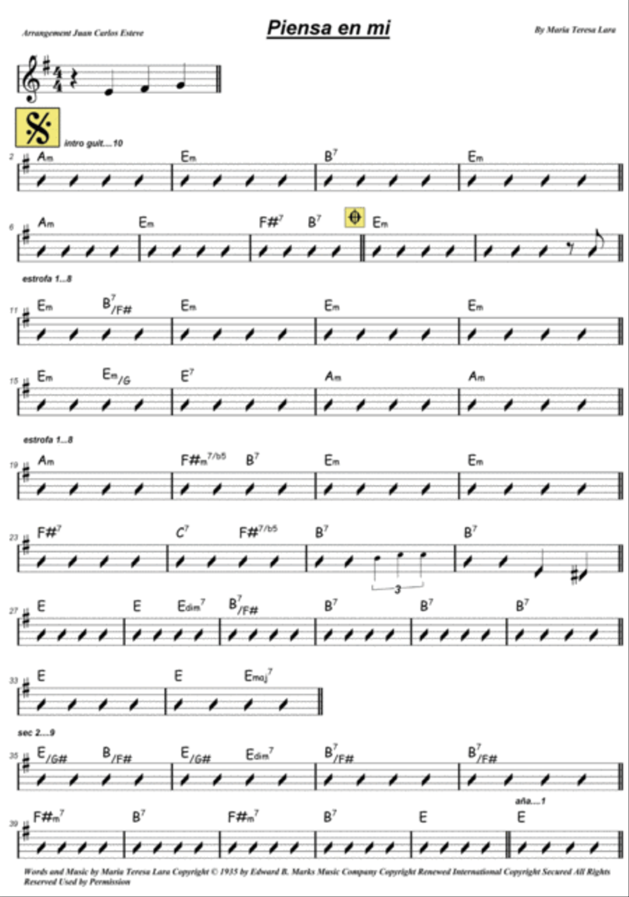 Piensa En Mi Piensa En Mi Piano scores gallery preview page 2