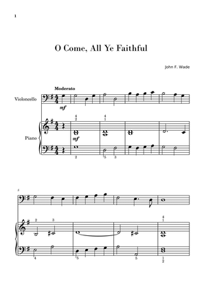 O Come, All Ye Faithful (Easy Cello with Piano Accompaniment)