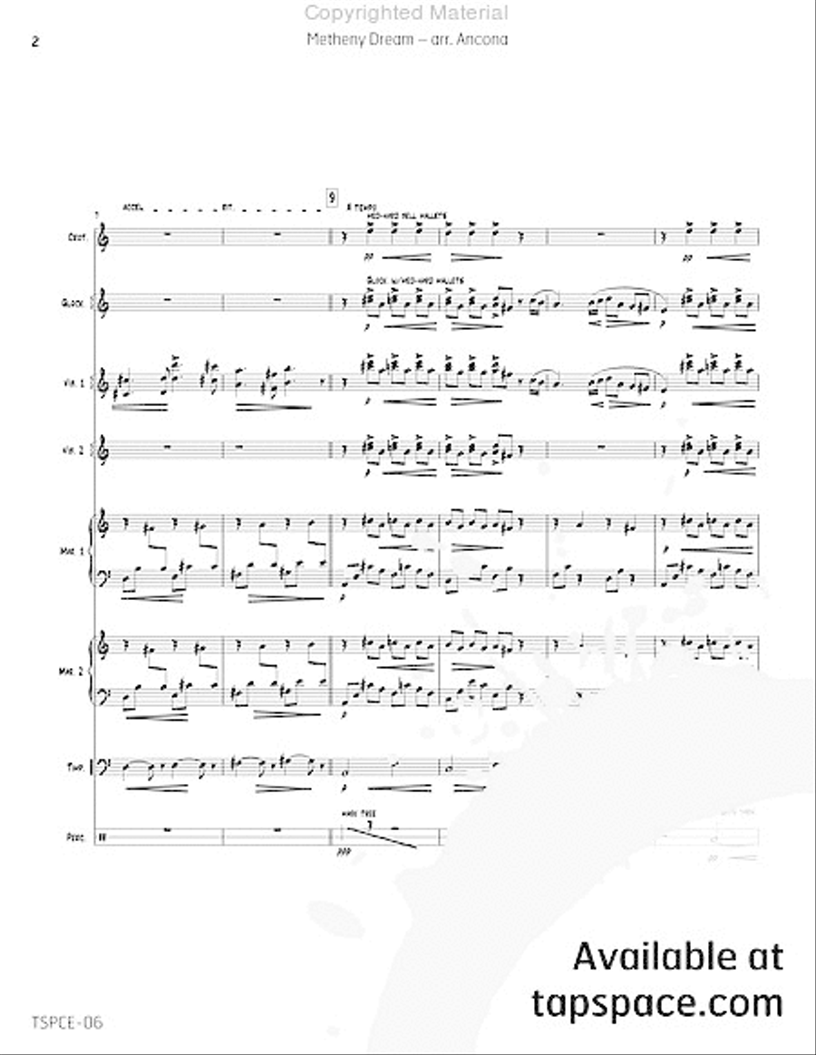Metheny Dream Metheny Dream Percussion Ensemble scores gallery preview page 5