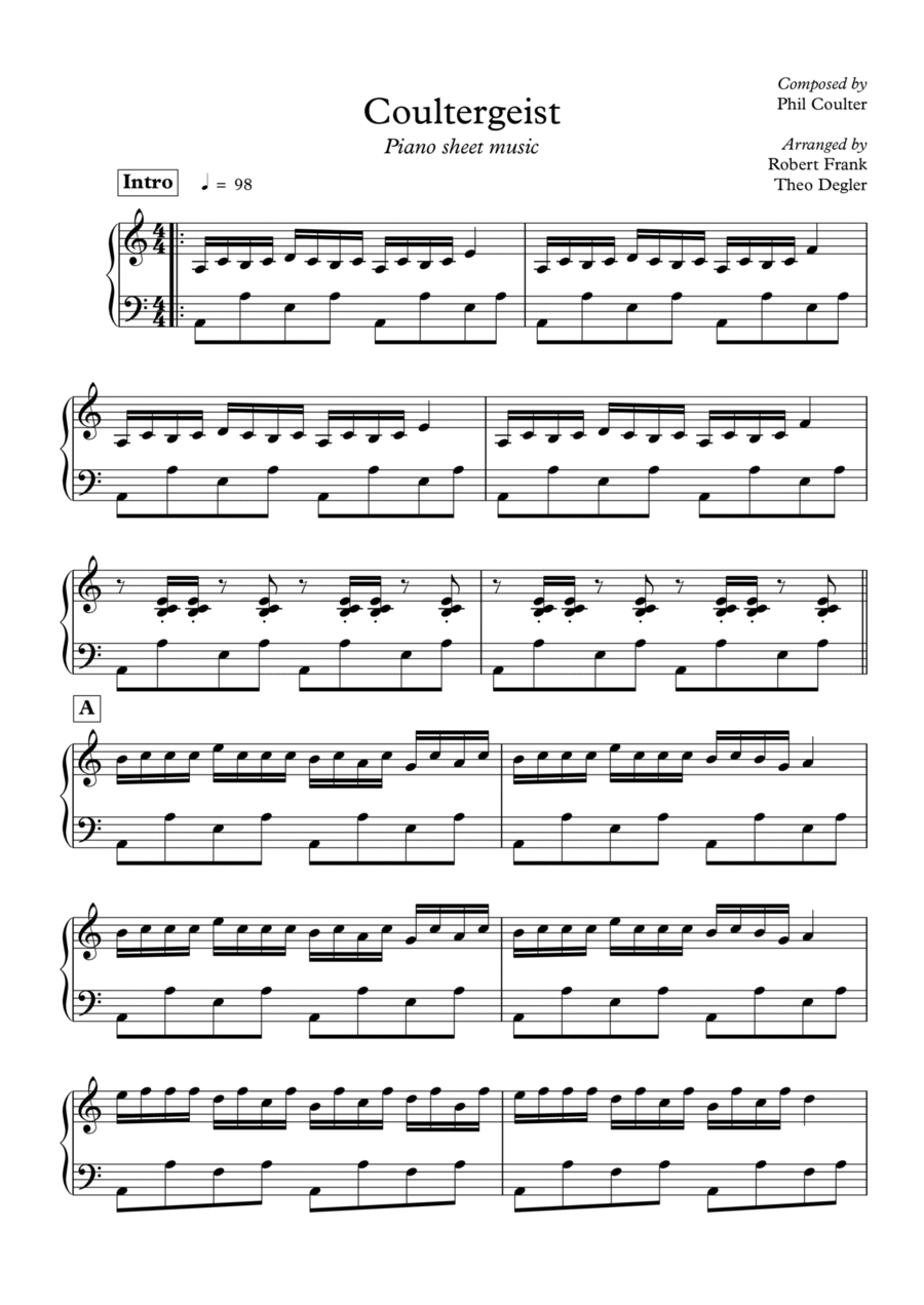 Coultergeist Piano Solo scores gallery preview page 1
