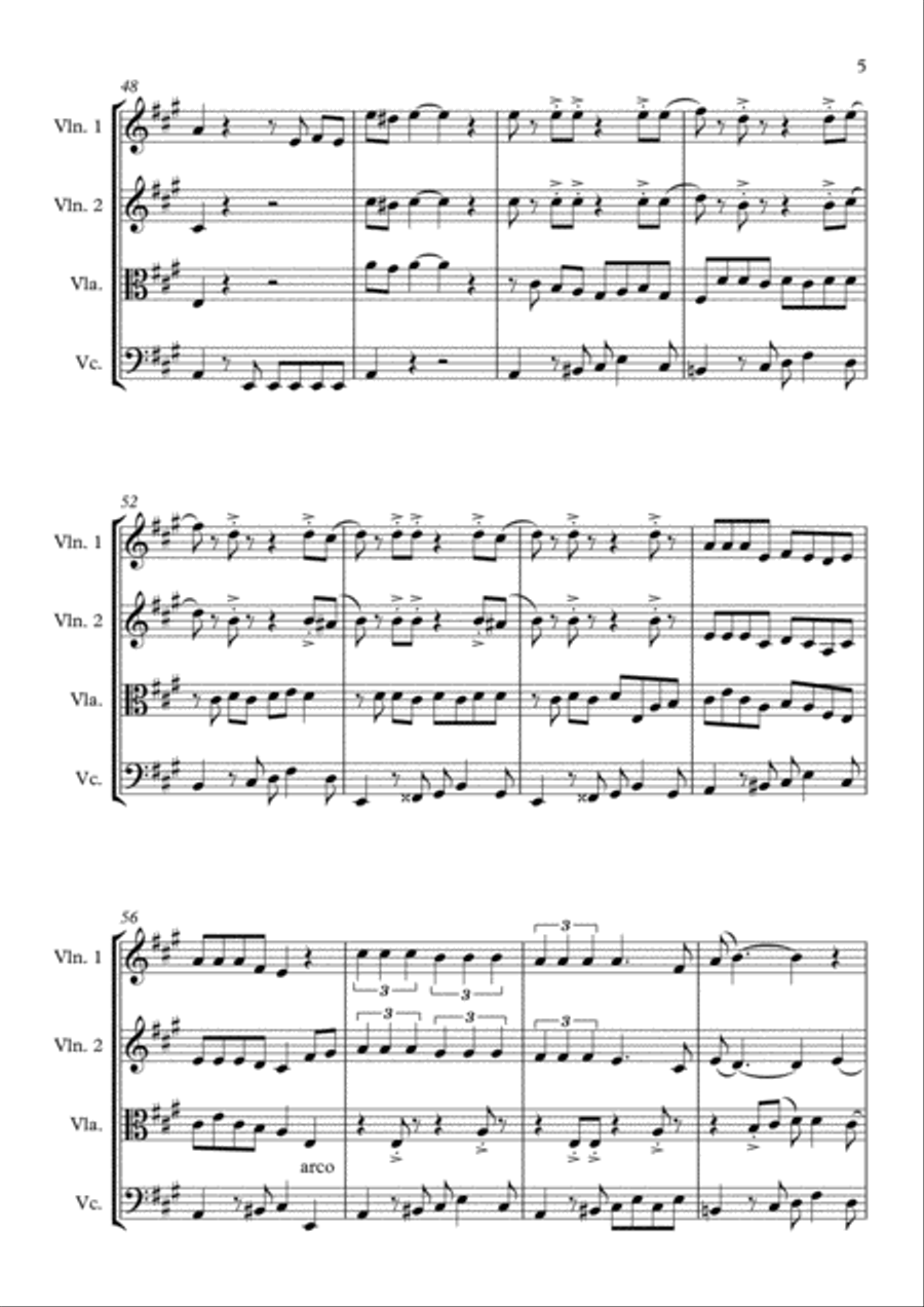 All About That Bass String Quartet scores gallery preview page 5
