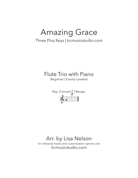 Amazing Grace - Flute Trio with Piano Accompaniment image number null