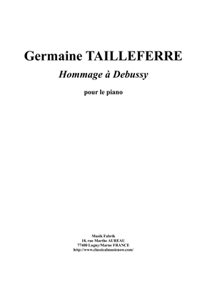 Book cover for Germaine Tailleferre - Hommage à Debussy for Piano
