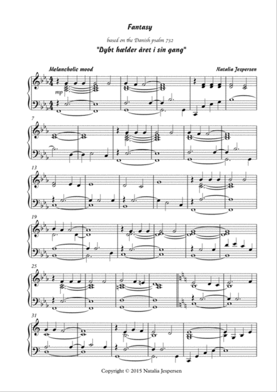 Dybt hælder året i sin gang (Fantasy) Small Ensemble scores gallery preview page 1