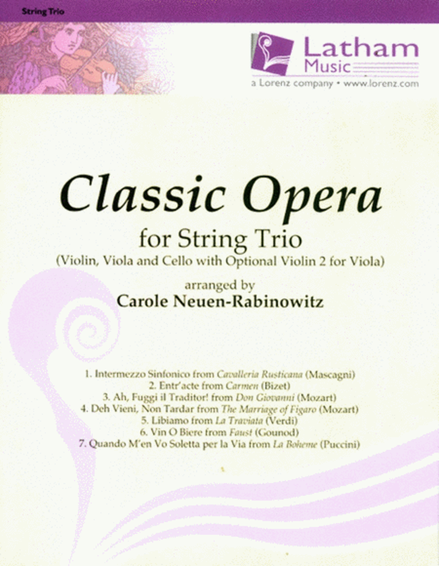 Classic Opera For String Trio Parts