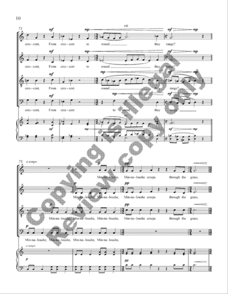 The Cat and the Moon 4-Part scores gallery preview page 10