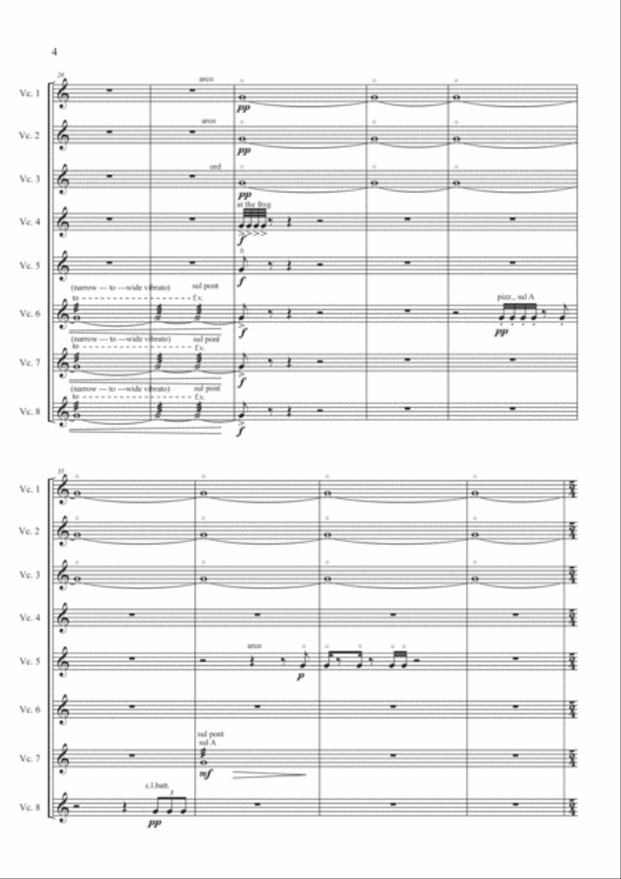 Timbral Timbres (cello octet) Large Ensemble scores gallery preview page 4