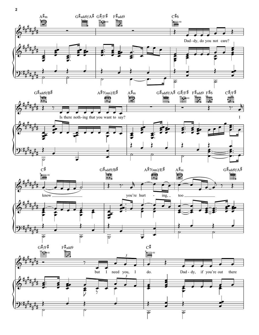 Daddy Daddy Piano, Vocal, Guitar scores gallery preview page 2
