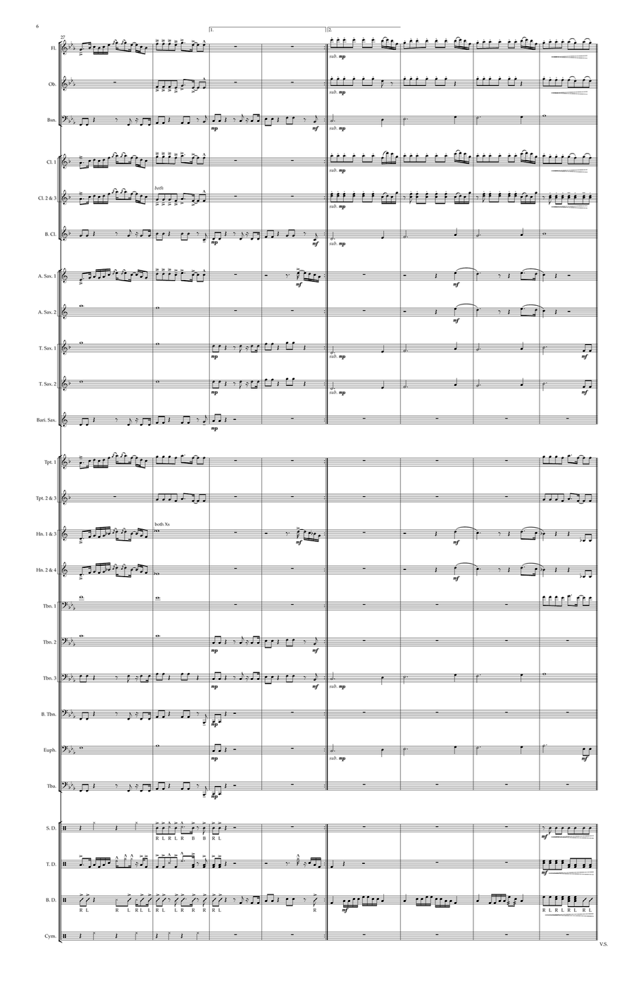Burn The House Down Marching Band scores gallery preview page 6