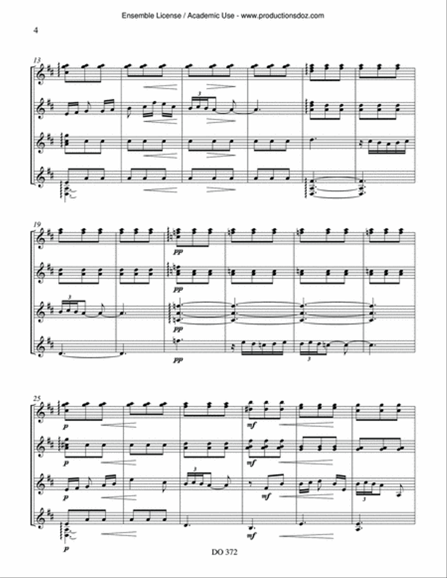 Granada op. 47 no. 1 & Cataluna op. 47 no. 2 Guitar Ensemble scores gallery preview page 4