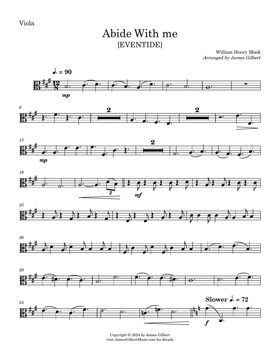 Abide With Me (EVENTIDE) String Quartet scores gallery preview page 1