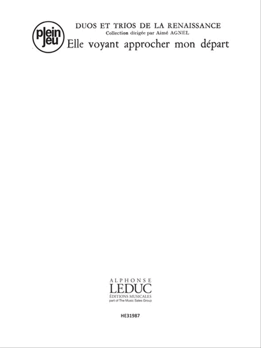 Gervaise Duos Trios Renaissance Pj92 Elle Voyant Approcher Son Book Collection / Songbook scores gallery preview page 1