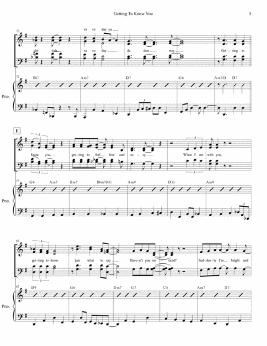 Getting To Know You 4-Part scores gallery preview page 5