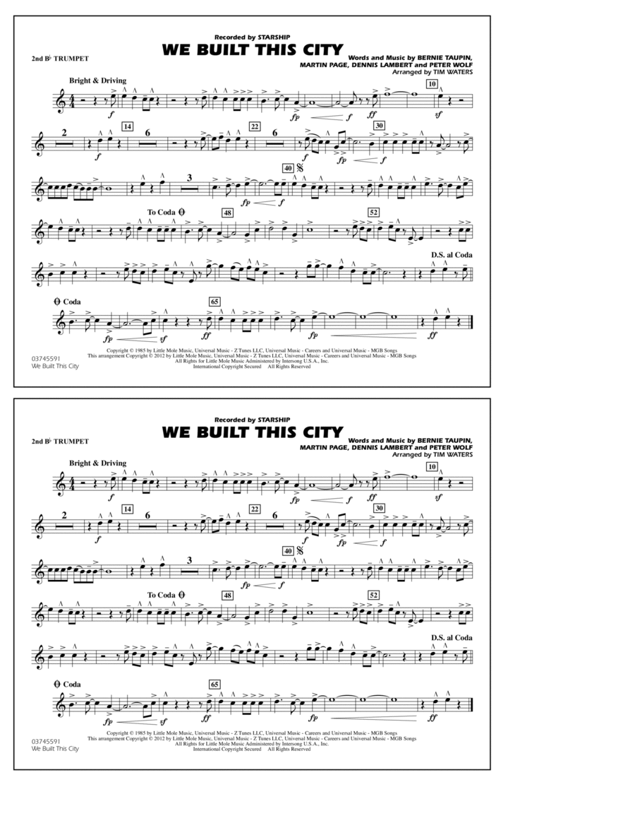 We Built This City - 2nd Bb Trumpet Marching Band scores gallery preview page 1