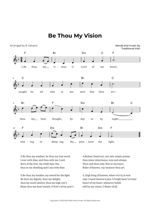 Book cover for Be Thou My Vision (Key of F Major)