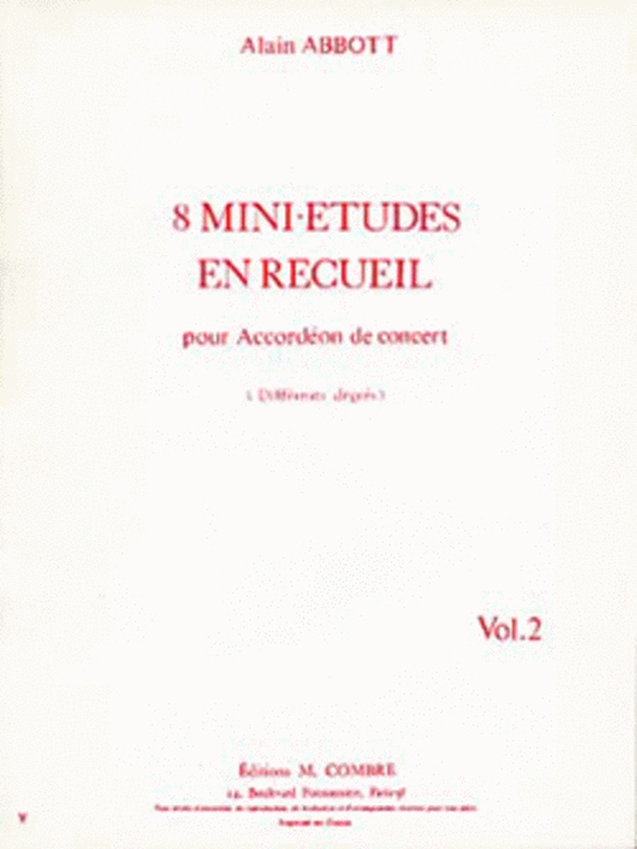 Mini etudes (8) - Volume 2 (9 a 16)