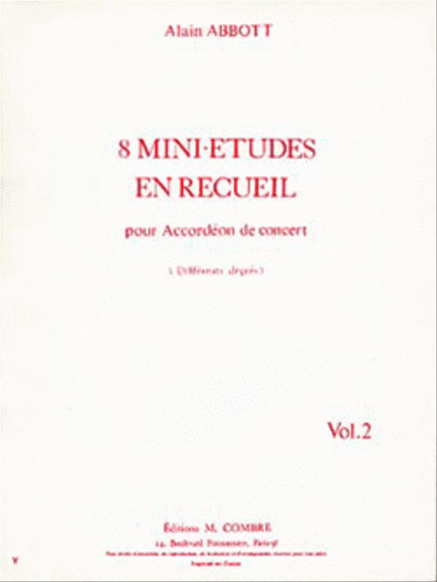 Mini etudes (8) - Volume 2 (9 a 16)