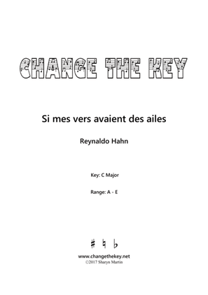 Book cover for Si mes vers avaient des ailes - C Major