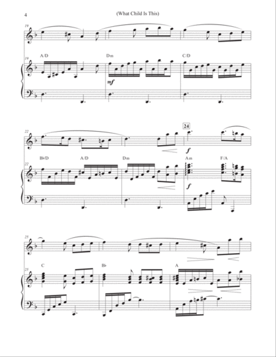 What Child Is This - Christmas Flute & Piano Flute Solo scores gallery preview page 4