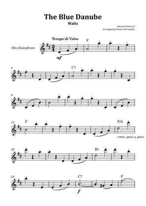 The Blue Danube - Alto Saxophone Solo with Chord Notations