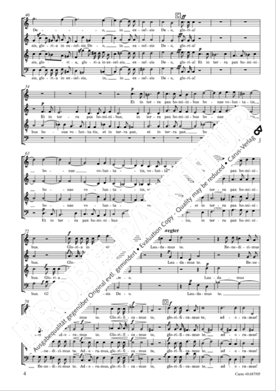 Missa sacra C Minor 4-Part scores gallery preview page 5