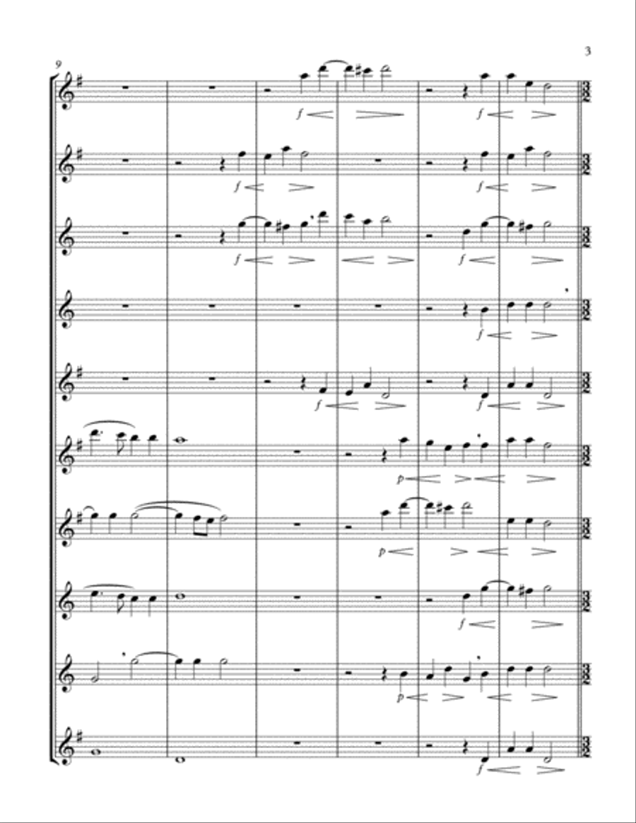 Hodie Christus Natus Est (2 Saxophone Quintets - 4 Alto, 4 Tenor, 2 Bari) Saxophone Quintet scores gallery preview page 3