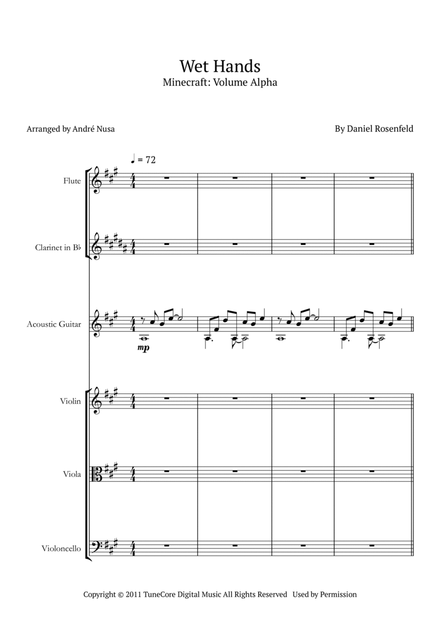 Wet Hands Clarinet scores gallery preview page 1