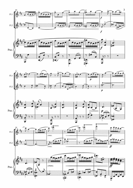 Faure - 'Le pas espagnol' - 2 Flutes, Flute Duo & Piano