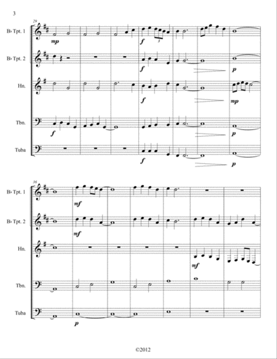 Reflection Pool Brass Quintet scores gallery preview page 5