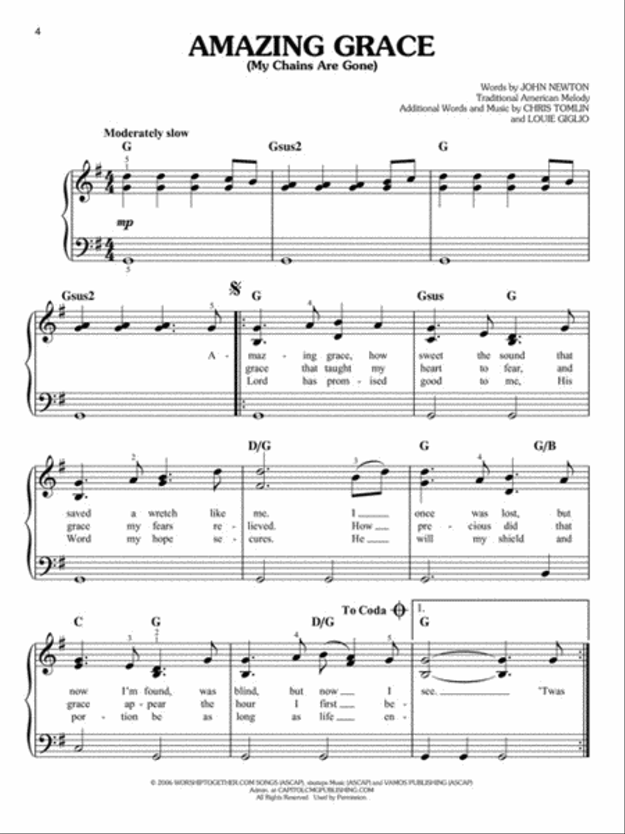 First 50 Worship Songs You Should Play on Piano Easy Piano scores gallery preview page 3