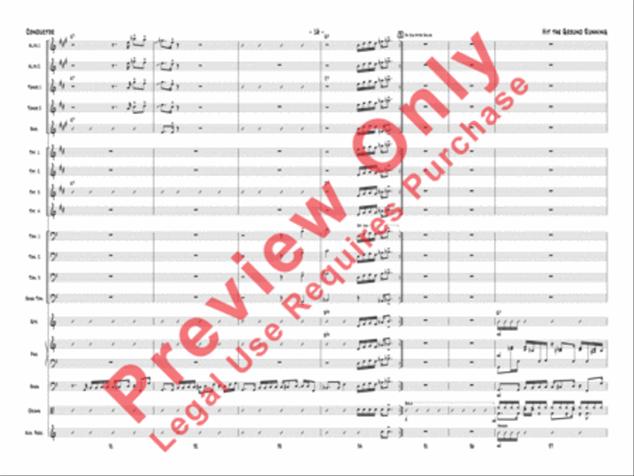 Hit the Ground Running (score only) Jazz Ensemble scores gallery preview page 19