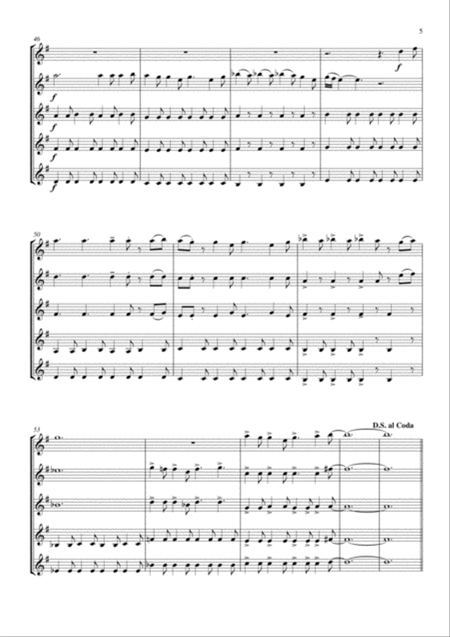 It's Still Rock And Roll To Me Woodwind Ensemble scores gallery preview page 6
