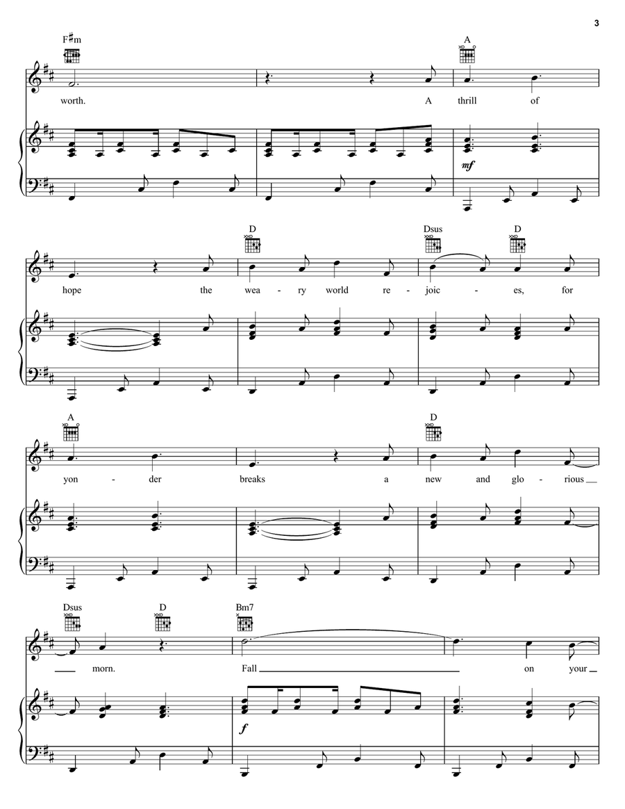 O Holy Night Piano, Vocal, Guitar scores gallery preview page 3