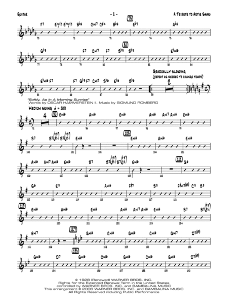 A Tribute to Artie Shaw: Guitar Jazz Ensemble scores gallery preview page 2