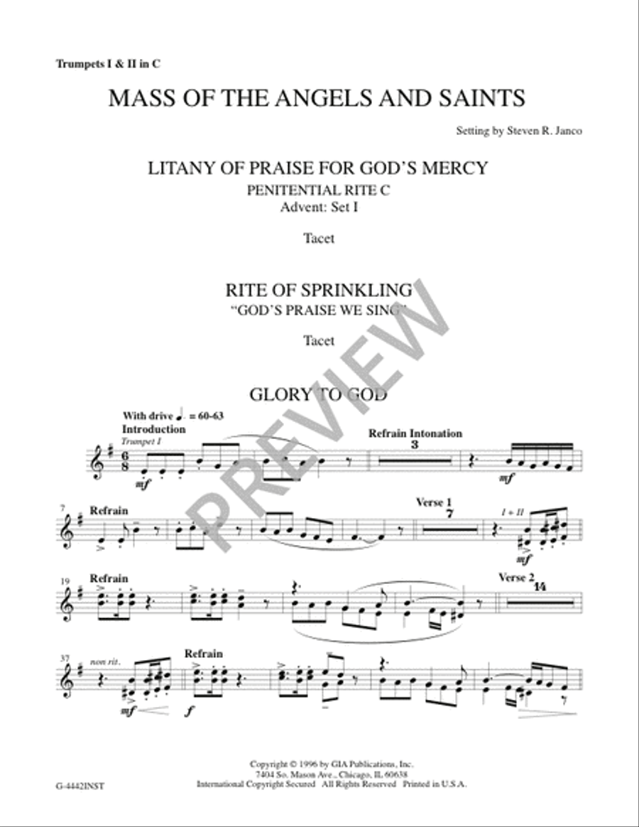 Mass of the Angels and Saints - Brass edition