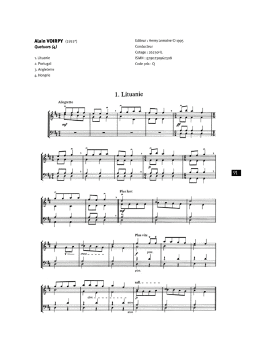 Quatuors (4) String Quartet scores gallery preview page 2
