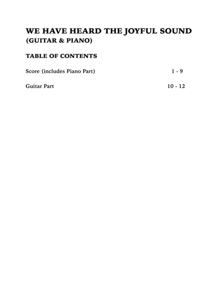 We Have Heard the Joyful Sound (Jesus Saves): Guitar and Piano image number null