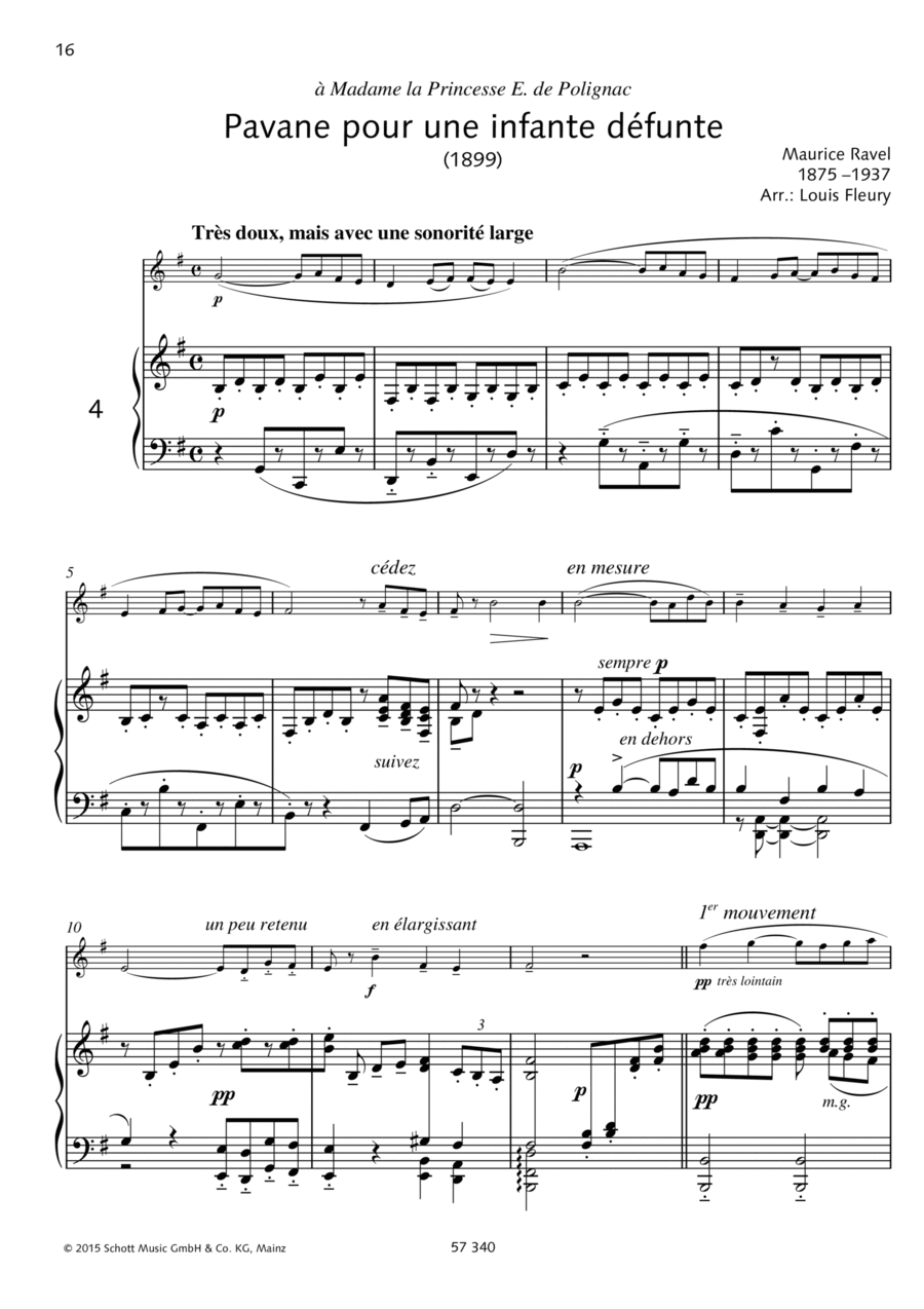 Pavane pour une Infante Défunte Flute Solo scores gallery preview page 1