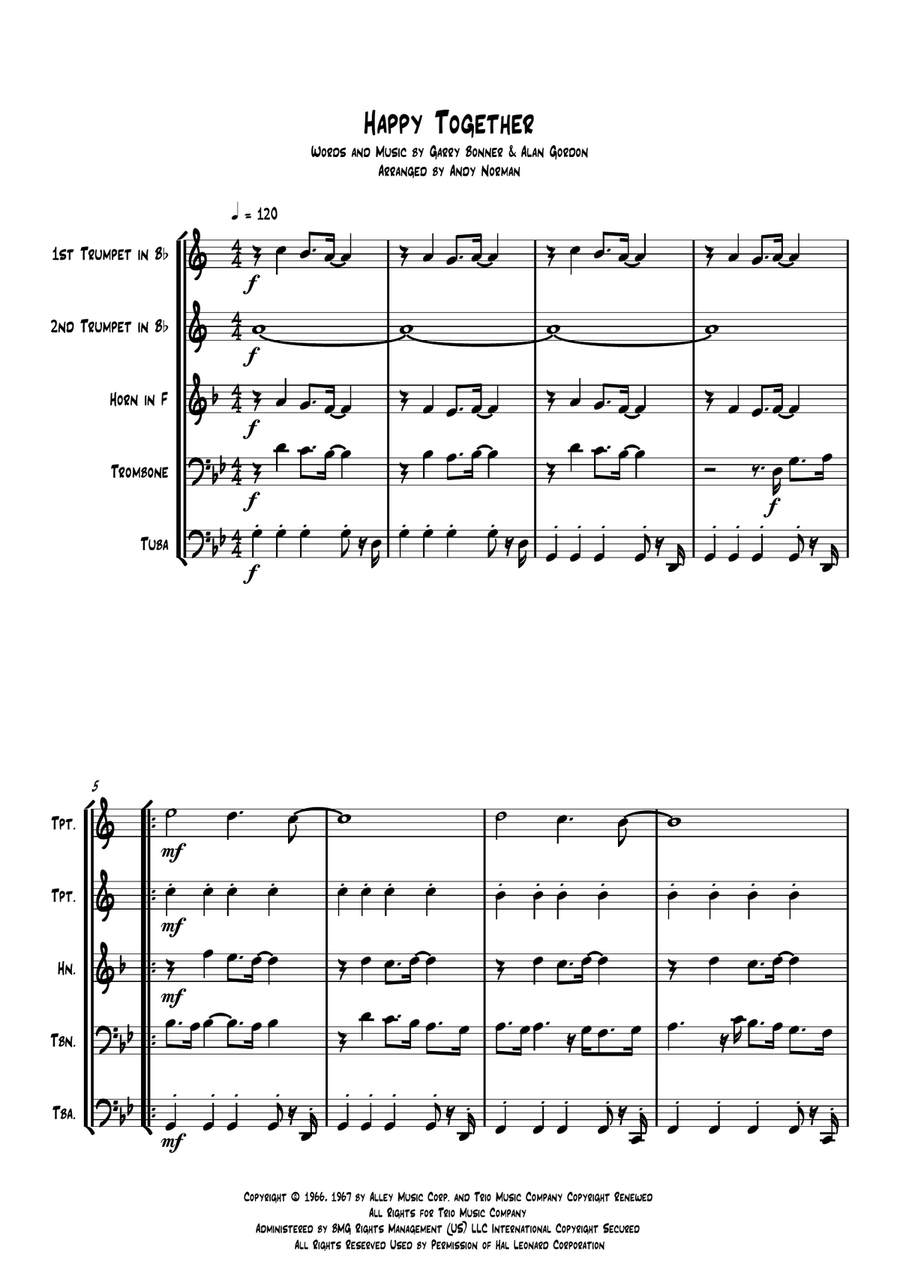 Happy Together Brass Ensemble scores gallery preview page 2