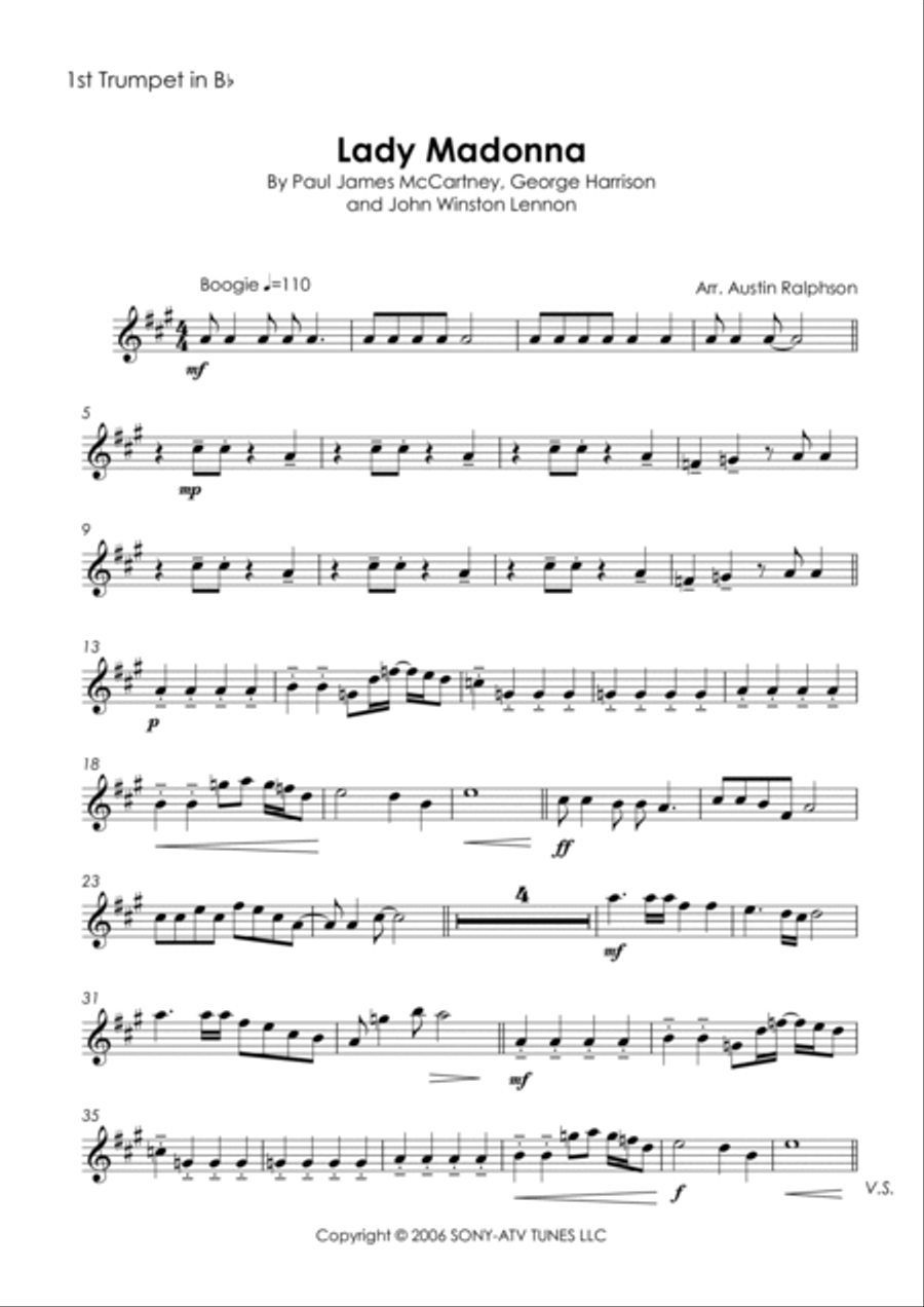 Lady Madonna Brass Ensemble scores gallery preview page 3