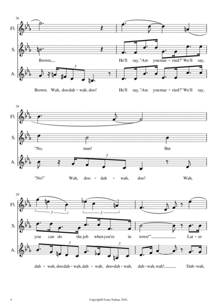 Winter Wonderland for SA solo voices or 2-part choir and flute image number null