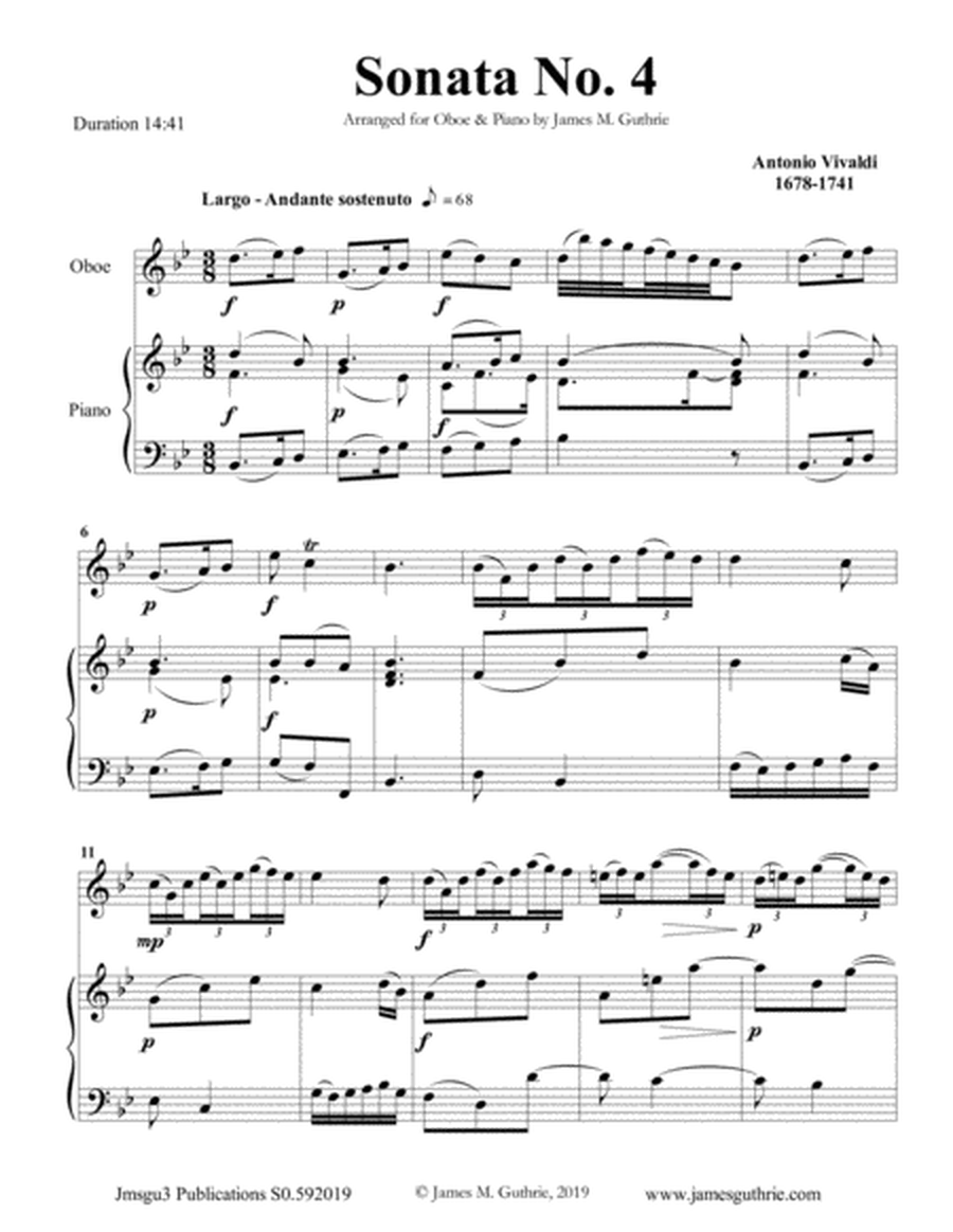 Vivaldi: Sonata No. 4 for Oboe & Piano image number null