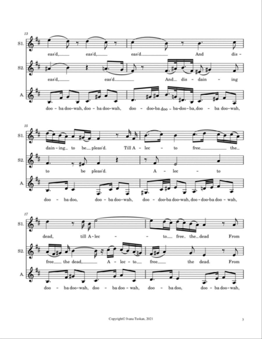 Music for a while, for SSA a cappella SSA scores gallery preview page 3