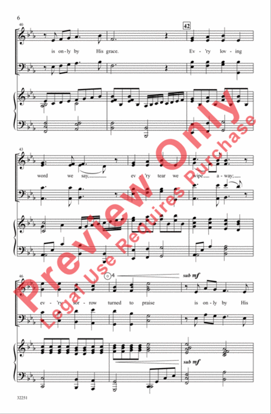 Grace Alone 4-Part scores gallery preview page 6